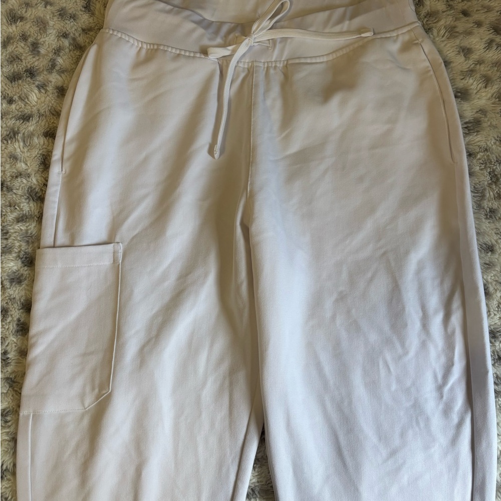 Mandala White Jogger Scrub Pants